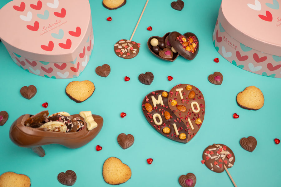 Coffret biscuits gourmands saint-valentin