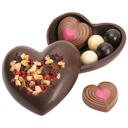 A l'occasion de la saint valentin, les petits coeurs en chocolat