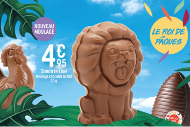 Découvrez la collection Pâques Réauté Chocolat : plongez dans l'univers jungle avec Simon le lion